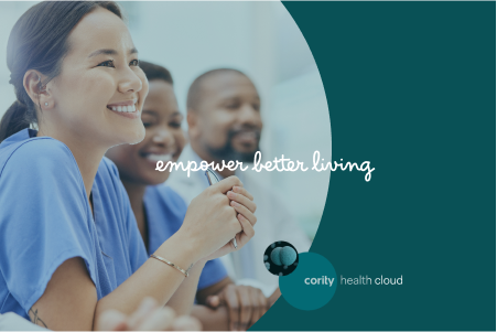 Smiling healthcare workers with the text empower better living, highlighting Cority health cloud’s Fatigue Risk Management Program.